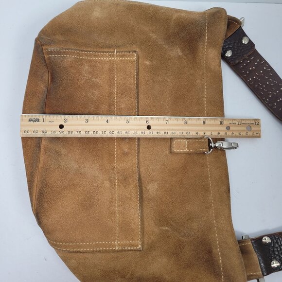 Tylie Malibu Women's Tan Suede Leather Hobo Shoulder Bag - Picture 10 of 11